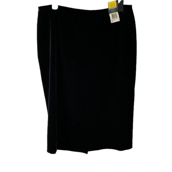 BNWT Vintage St Michael Marks and Spencer Black Velvet Pencil Skirt Size 16 - Picture 1 of 10
